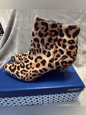 Leopard Print Ankle Boots by Limelight in Leather - style name Moira